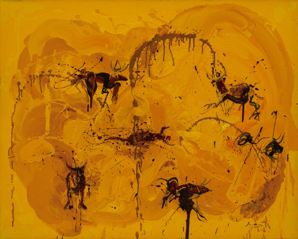 Mole amarillo con toros Jazzamoart